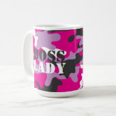 Baas Lady Roze Camo Drank Reizen Koffiemok (Voorkant links)