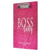Baas Lady Roze Glans en Witte Schrift Klembord (Links)