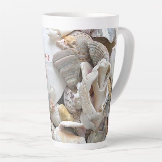 Baas Lady Zand Dollar Zeeschelpen Latte Mok (Rechterhoek)