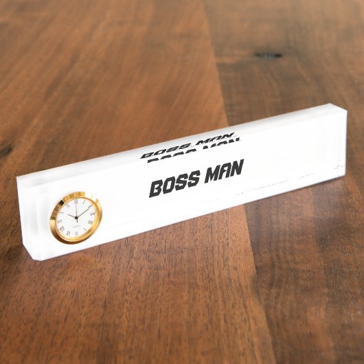 Baas Man Desk Bord Naambordje (Zijkant)