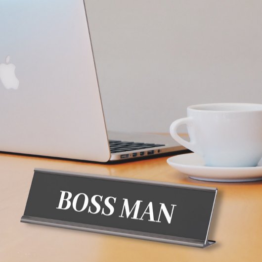 Baas Man Gift Funny Name Bord aanpassen Bureau Naambordje