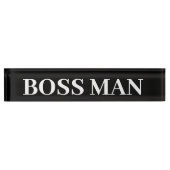 Baas Man Gift Funny Name Bord aanpassen Naambordje (Voorkant)