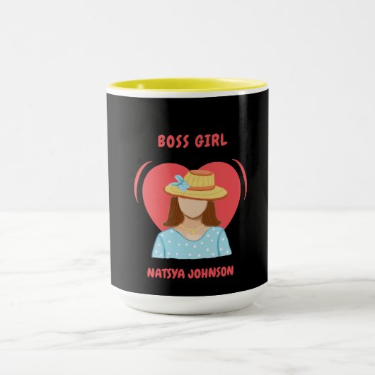 Baas Meisje Leuke Unieke bewerkbaar Mok (Midden)