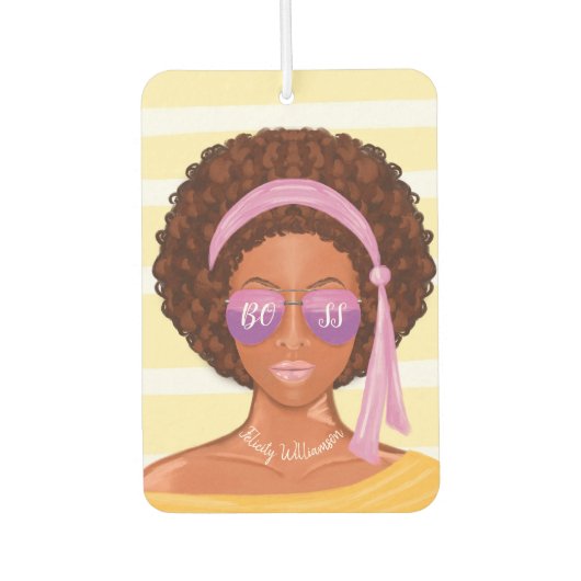 baas meisje | Retro African America Beach Beauty Luchtverfrisser (Voorkant)