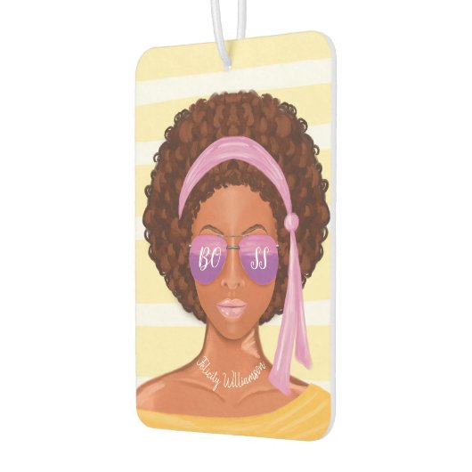 baas meisje | Retro African America Beach Beauty Luchtverfrisser (Links)