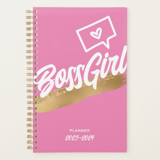 Baas Meisje Roze Gouden Planner (Voorkant)
