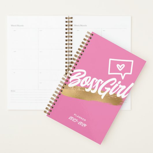 Baas Meisje Roze Gouden Planner (Display)