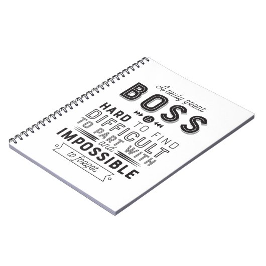 Baas met een echt geweldige tas is moeilijk te vin notitieboek (Linkerzijde)
