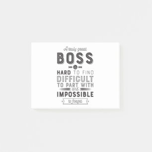 Baas met een echt geweldige tas is moeilijk te vin post-it® notes