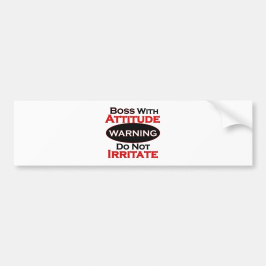 Baas met hoogte bumpersticker (Voorkant)