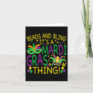 Baas met Mardi Gras Ding Carnival Party Mannen Wo Kaart