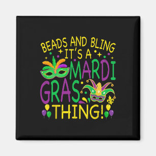 Baas met Mardi Gras Ding Carnival Party Mannen Wo Magneet