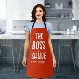 Baas Moeder Rood En Wit Keuken Modern Vet Typo Schort