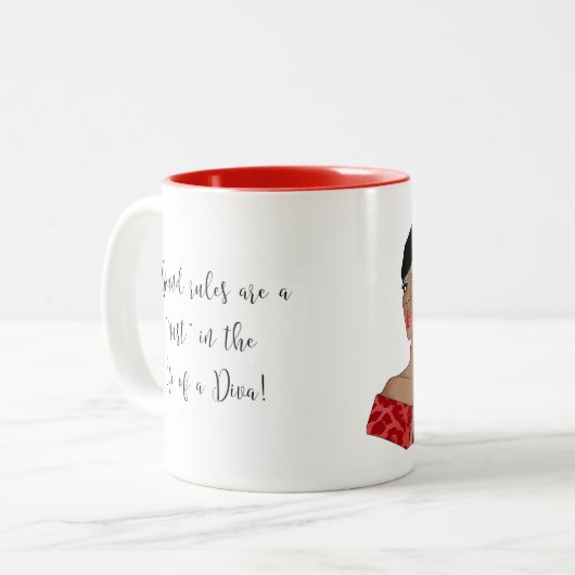 "Baas neer en ik kom misschien terug naar jou." Tweekleurige Koffiemok (Voorkant links)