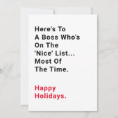 Baas op de Leuke Lijst Grappige Zegels Feestdagenkaart (Voorkant)