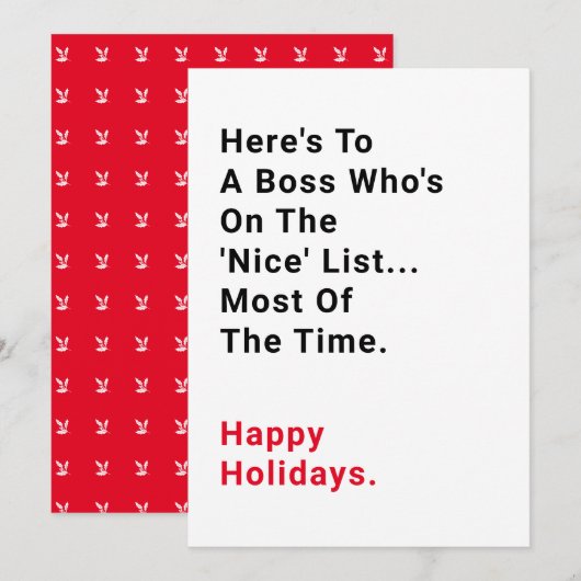 Baas op de Leuke Lijst Grappige Zegels Feestdagenkaart (Voorkant / Achterkant)