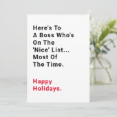 Baas op de Leuke Lijst Grappige Zegels Feestdagenkaart (Staand voorkant)