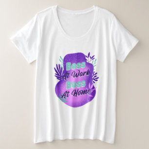 Baas Op Het Werk Baas Thuis Werkende Moeder T-shir Grote Maat T-shirt