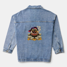 Baas Pug — Bling Pug met Cash & Sigaar" Denim Jacket