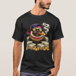Baas Pug — Bling Pug met Cash & Sigaar" T-shirt