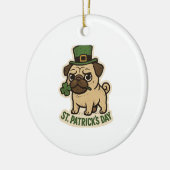 Baas Pug Leprechaun Hoed St.Patrick's Dag Keramisch Ornament (Links)
