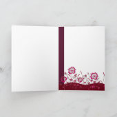 Baas roze bloemen verjaardagskaart kaart (Binnen)