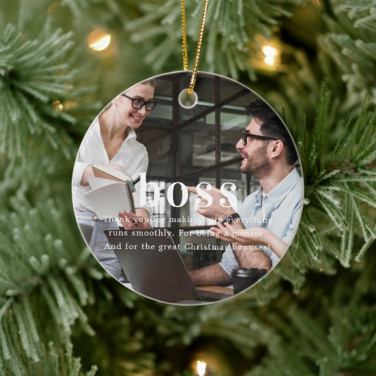 baas | Sentimentele foto KeepSake Kerstmis Keramisch Ornament (Boom)