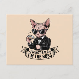 Baas Sfinx Kat Koffie Illustratie Briefkaart