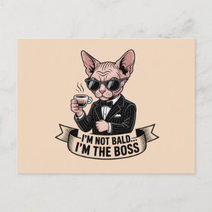 Baas Sfinx Kat Koffie Illustratie Briefkaart