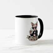 Baas Sfinx Kat Koffie Illustratie Mok (Voorkant rechts)