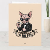 Baas Sphynx Kat Coffee Illustratie Kaart (Achterkant)