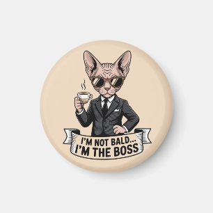 Baas Sphynx Kat Coffee Illustratie Magneet