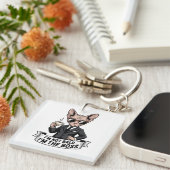 Baas Sphynx Kat Coffee Illustratie Sleutelhanger (Voorkant Rechts)