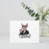 Baas Sphynx Kat Coffee Kunstwerk Briefkaart (Staand voorkant)