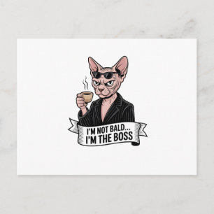 Baas Sphynx Kat Coffee Kunstwerk Briefkaart