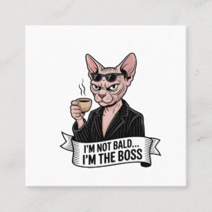 Baas Sphynx Kat Coffee Kunstwerk Vierkante Visitekaartje