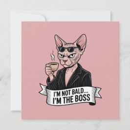 Baas Sphynx Kat Koffie Kunstwerk Feestdagenkaart