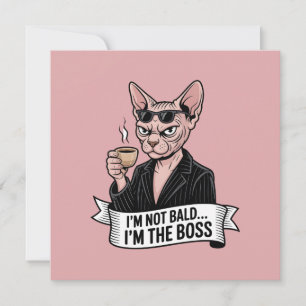 Baas Sphynx Kat Koffie Kunstwerk Feestdagenkaart