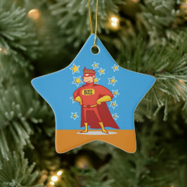 Baas Superheld op Vaderdag Keramisch Ornament