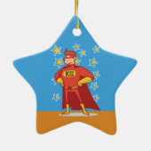 Baas Superheld op Vaderdag Keramisch Ornament (Achterkant)