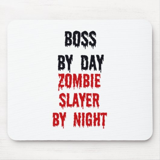 Baas tegen dag Zombie-laag tegen nacht Muismat (Voorkant)