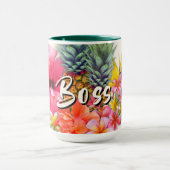 Baas Tropische Hibiscus Ananas Geschenk Mok (Midden)