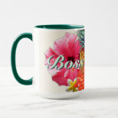 Baas Tropische Hibiscus Ananas Geschenk Mok (Links)
