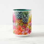 Baas Tropische Hibiscus Ananas Geschenk Mok (Midden)