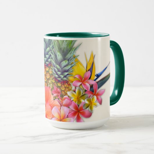 Baas Tropische Hibiscus Ananas Geschenk Mok (Voorkant rechts)