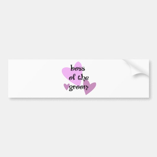 Baas van de Groom Bumpersticker (Voorkant)