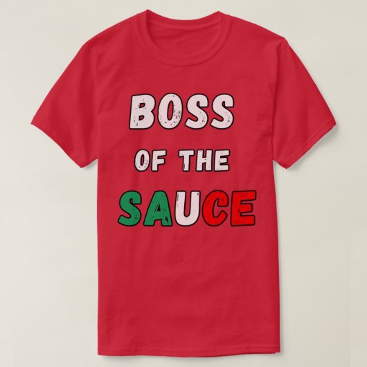 Baas van de Italiaanse saus Funny T-shirt (Design voorkant)