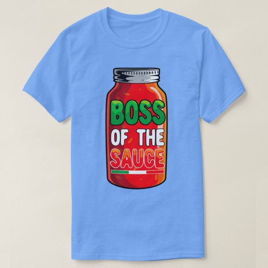 Baas van de Sauce Italiaans voor mannen Funny Mari T-shirt (Design voorkant)
