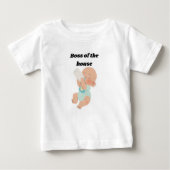 👑 Baas van het Huis – Grappig Baby T-shirt (Voorkant)