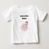👑 Baas van het Huis – Grappig Baby T-shirt (Voorkant)